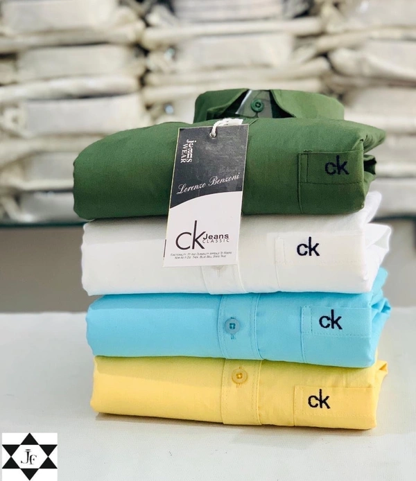 CK👔 CK Brand 4-Pack Plain Shirts Combo – Timeless Style and Comfort - M-38