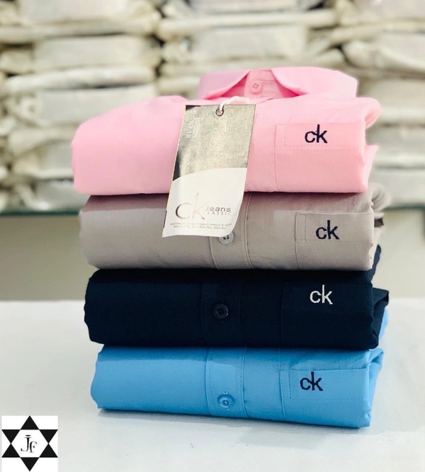 CK👔 CK Brand 4-Pack Plain Shirts Combo – Timeless Style and Comfort - XL-42