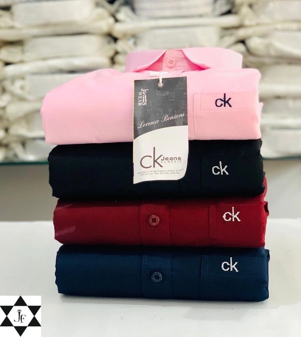 CK👔 CK Brand 4-Pack Plain Shirts Combo – Timeless Style and Comfort - XXL-44