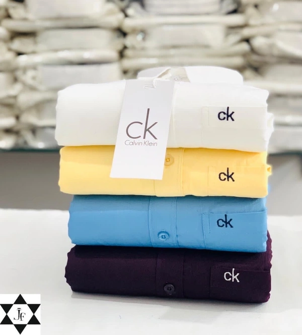 CK👔 CK Brand 4-Pack Plain Shirts Combo – Timeless Style and Comfort - M-38