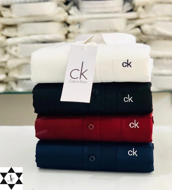 CK👔 CK Brand 4-Pack Plain Shirts Combo – Timeless Style and Comfort - XL-42
