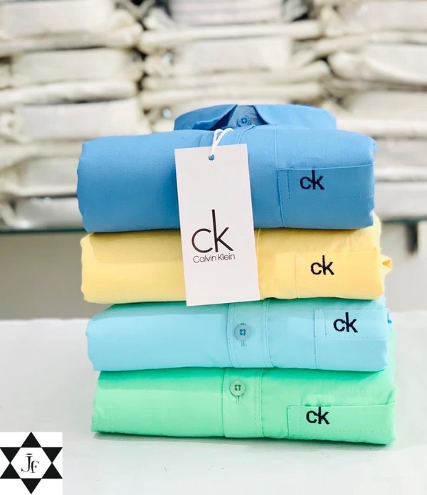 CK👔 CK Brand 4-Pack Plain Shirts Combo – Timeless Style and Comfort - M-38