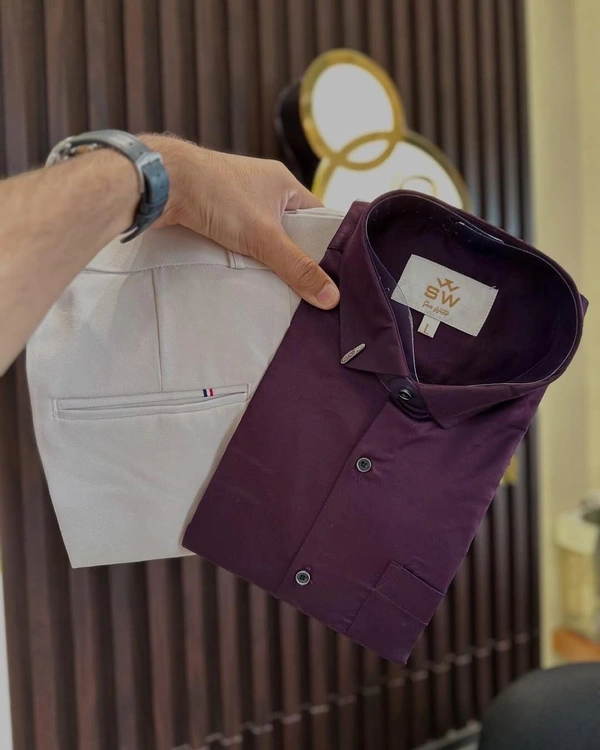 Formal Plain Shirt Pant Combo – Timeless Style And Comfort - M-38, 34