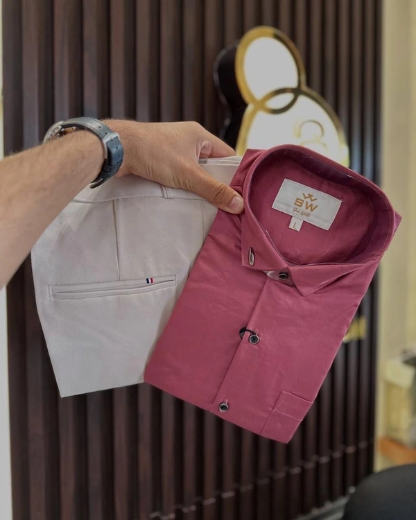 Formal Plain Shirt Pant Combo – Timeless Style And Comfort - M-38, 32