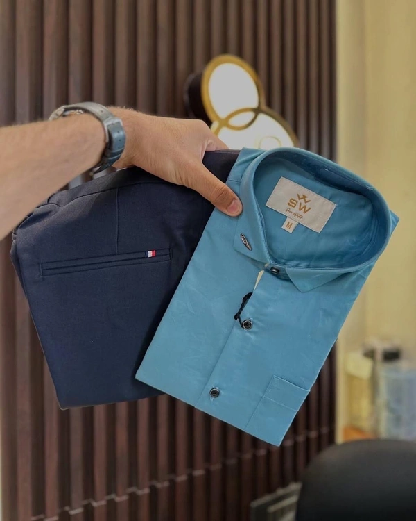 Formal Plain Shirt Pant Combo – Timeless Style And Comfort - L-40, 32