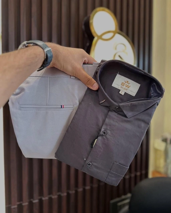 Formal Plain Shirt Pant Combo – Timeless Style And Comfort - M-38, 34