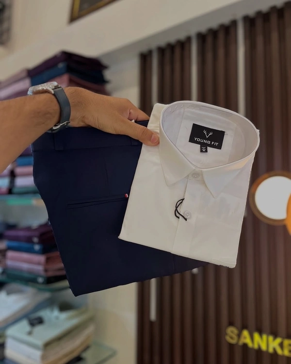 Formal Plain Shirt Pant Combo – Timeless Style And Comfort - M-38, 32