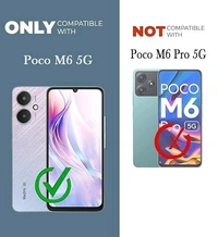 Back Cover Case for Poco M6 5G (Shockproof with Polycarbonate Clear Panel | Professional Black) - Black, Poco M6 5G