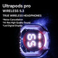  Ultrapods Pro INPODS Wireless Earbuds with Digital Display Case - Pink Lace, Universal