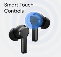 realme Buds T110 (RMA2306) with AI ENC for calls, 38 hours of Playback and Deep Bass Bluetooth Headset (Punk Black, True Wireless) - Black, Universal