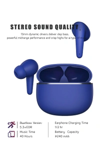 PALIO TWS Wireless Earbuds with 40H Playtime, Bluetooth 5.3, 13mm Dynamic Drivers, Fast Charging Case, Deep Bass, in-Ear Design, Compatible with Android & iOS (Blue)
 - Blue, Universal