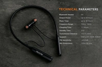 MS STAR BOSS Bluetooth Wireless Neckband Earphones with Deep Bass & 30H Playtime - Black, Universal