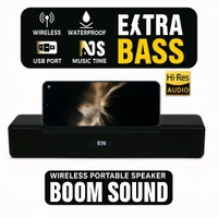 Boom Sound Wireless Portable Speaker with Mobile Holder | Extra Bass | Hi-Res Audio - Black