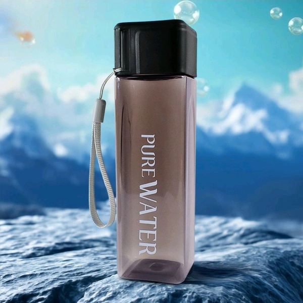 Premium 500ml Square Shape Plastic Water Bottle - White