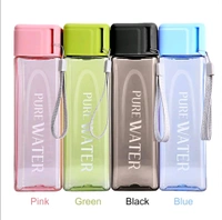 Premium 500ml Square Shape Plastic Water Bottle - White