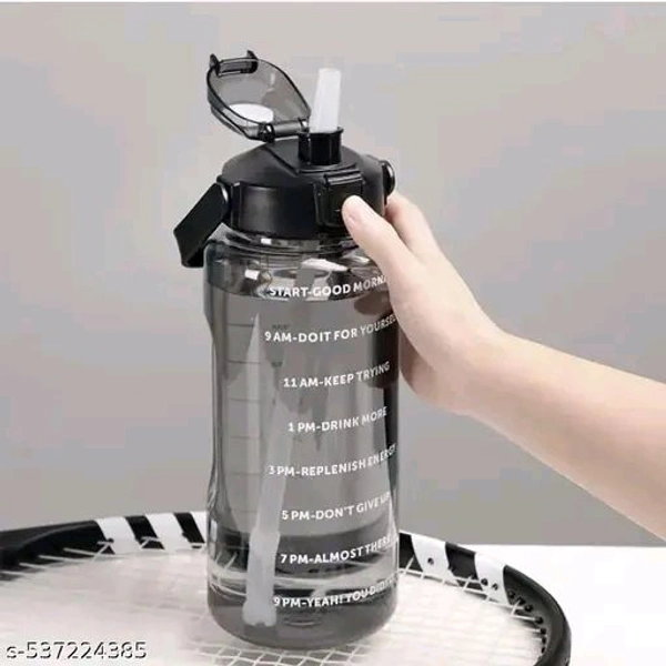 2000ml Motivational Warer Bottle - Black, Good