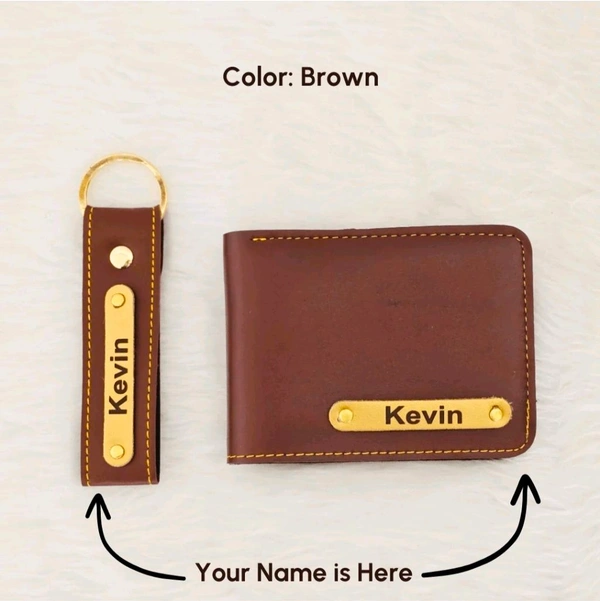 Premium Wallet & Keychain Combo - Brown