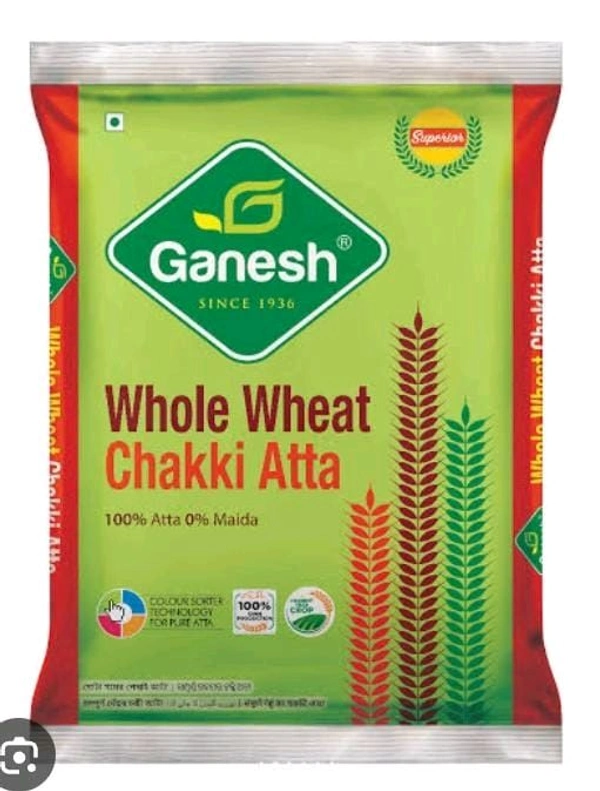 GANESH WHOLE WHEAT CHAKKI ATTA - 5 KG