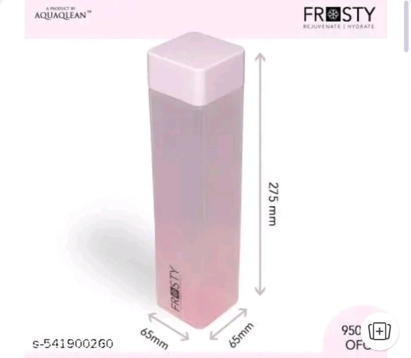 Frosly Twist Plastic Food Grade Fridge Square Water Bottle Gift Set(6 pieces, 1L,Multi) | 950 milliliter