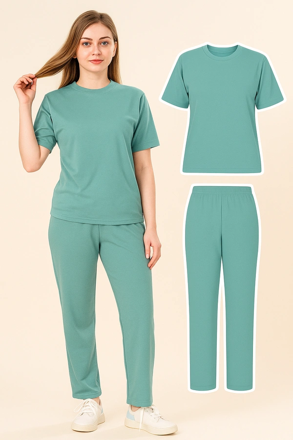 Premium Women's Activewear Co-ord Set – Breathable Cotton T-Shirt & Track Pants | Perfect for Yoga, Gym & Loungewear - M, L, XL, XXL