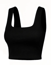 Women’s White Ribbed Cotton Tank Top | Sleeveless Camisole for Daily Wear, Gym, Yoga & Innerwear | Stretchable Slim Fit Vest - Free Size