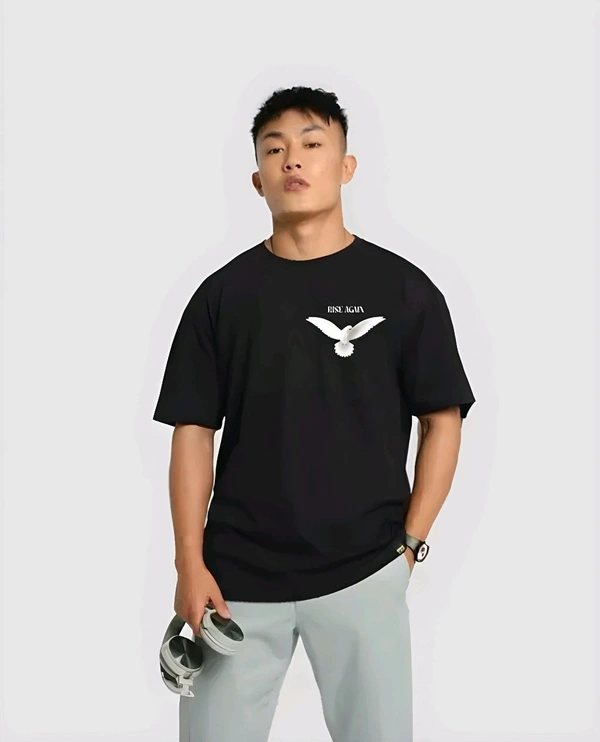 Look Primium Oversized Tshirt  - Black, XXL