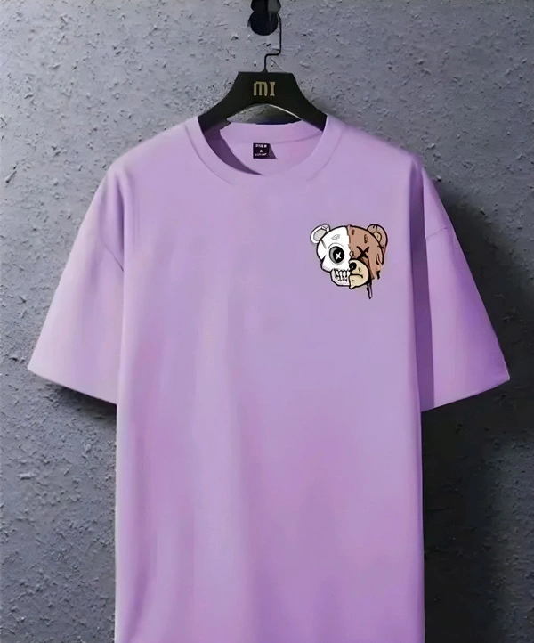 Oversized Tshirt With Lycra Primium Cotton  - Heliotrope, S