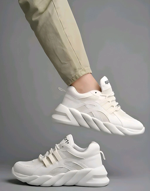 New Trending Sneakers For Men Primium Look  - White, 4