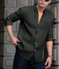 New Summer Linen Outfit With Primium Look  - Black, XXL