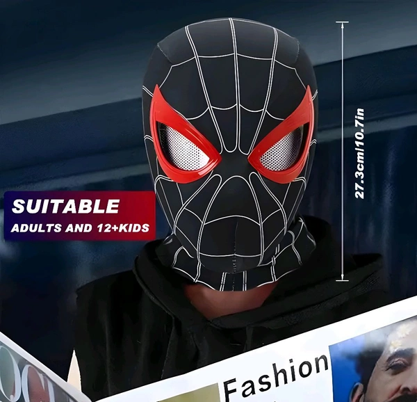 Spiderman Mask With Moving Eyes  - Black