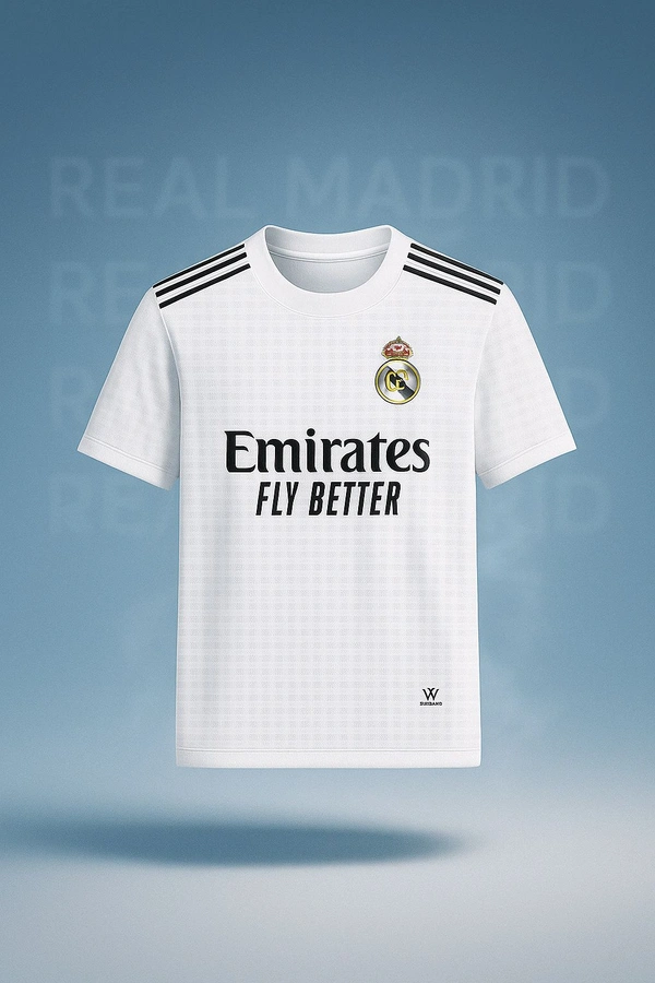 REAL MADRID |LA LIGA AND UCL | FAN JERSEY | 2025 MEN JERSEY | WHITE JERSEY | EUROPEAN FOOTBALL - White, S