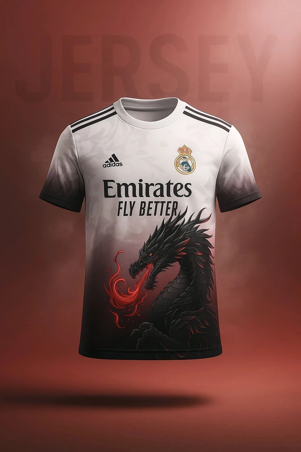REAL MADRID BYBLADE DRAG 0N EDITION|LA LIGA AND UCL | FAN JERSEY | SUMMER FABRIC | 2025 MEN JERSEY  |  - M, Red