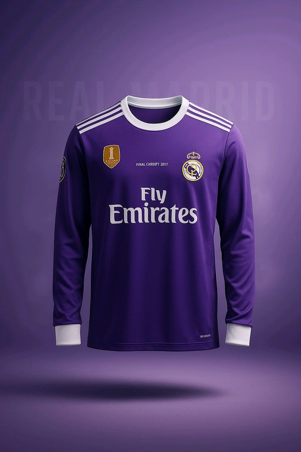 Real Madrid purple Ronaldo full sleeve jersey 2017 - S