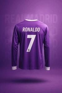 Real Madrid purple Ronaldo full sleeve jersey 2017 - S