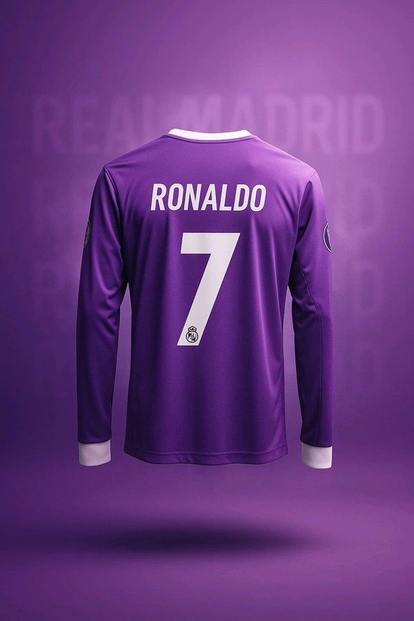 Real Madrid purple Ronaldo full sleeve jersey 2017 - S