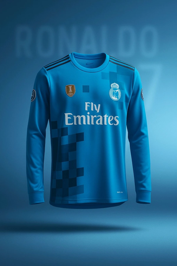 Real Madrid Ronaldo bycycle full sleeve embroidery jersey  - L