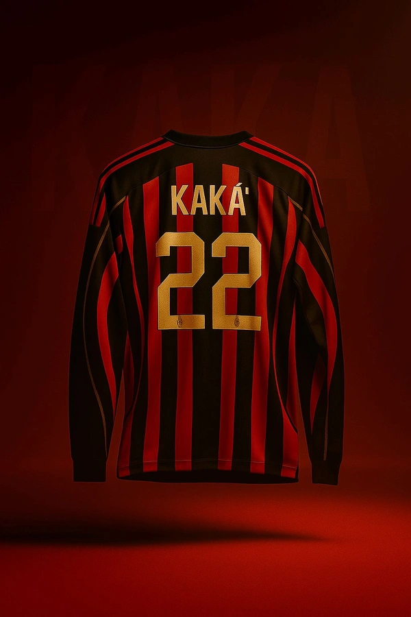 AC milan home Kaka jersey 2006 Red/black full sleeve  - XL