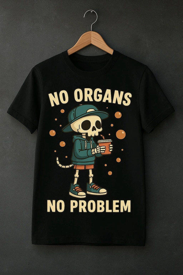 No Organs, No Problem - Primium Quality Cotton Oversized Tshirt  - Red, L
