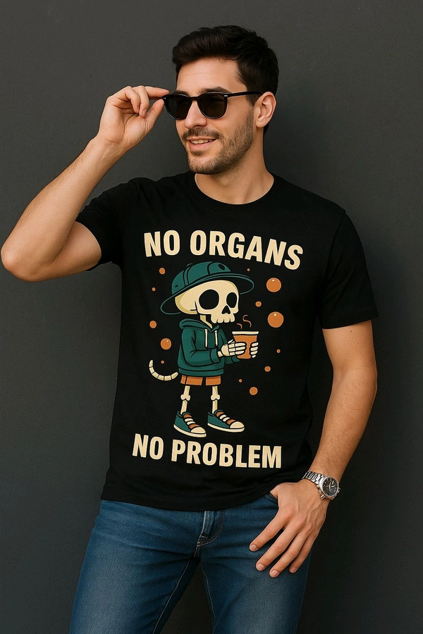No Organs, No Problem - Primium Quality Cotton Oversized Tshirt  - Brown, S