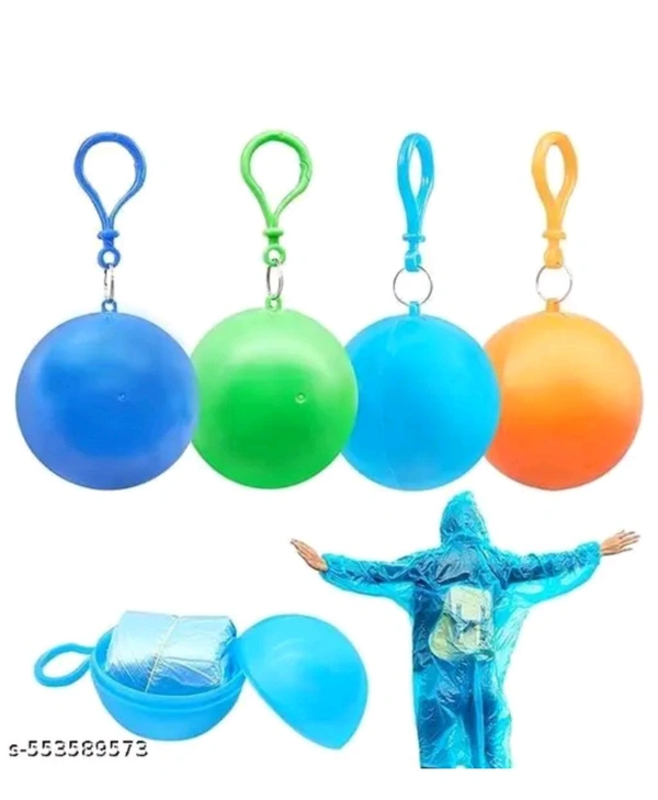 Disposable Raincoatball For Emergency And Easy To Carry Anywhere Anytime - Blue