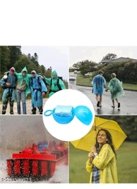 Disposable Raincoatball For Emergency And Easy To Carry Anywhere Anytime - Blue