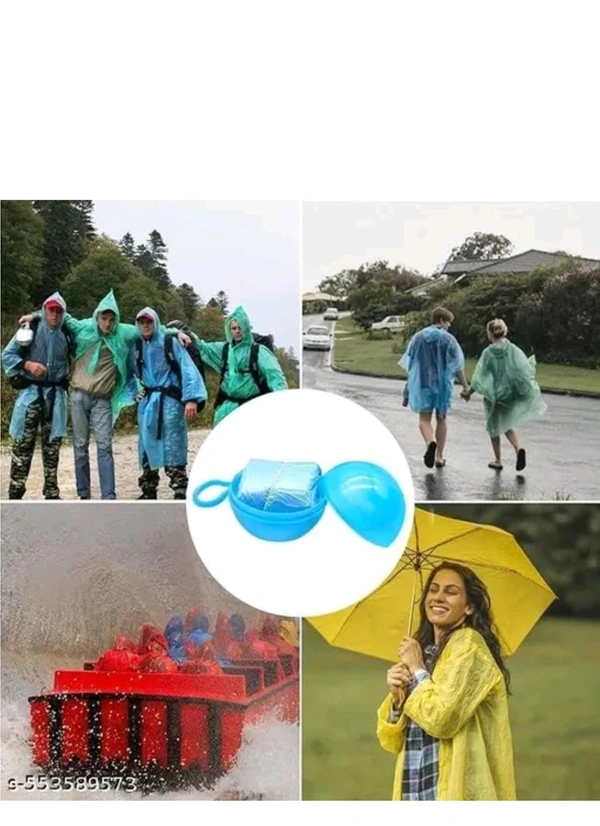 Disposable Raincoatball For Emergency And Easy To Carry Anywhere Anytime - Blue