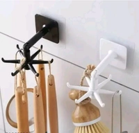 360° Rotating Wall Hook  
– No drill, No mess | Strong adhesive | Foldable & rotatable  
– 6 multi-hooks for kitchen, bathroom, tools & accessories  
– Clean design | Compact size | Space-saving solution  
🛠️ Stick it, Twist it, Use it!