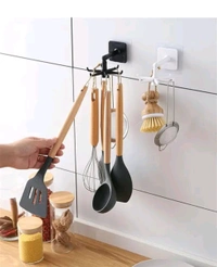 360° Rotating Wall Hook  
– No drill, No mess | Strong adhesive | Foldable & rotatable  
– 6 multi-hooks for kitchen, bathroom, tools & accessories  
– Clean design | Compact size | Space-saving solution  
🛠️ Stick it, Twist it, Use it!