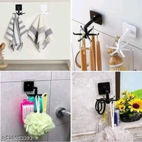 360° Rotating Wall Hook  
– No drill, No mess | Strong adhesive | Foldable & rotatable  
– 6 multi-hooks for kitchen, bathroom, tools & accessories  
– Clean design | Compact size | Space-saving solution  
🛠️ Stick it, Twist it, Use it!