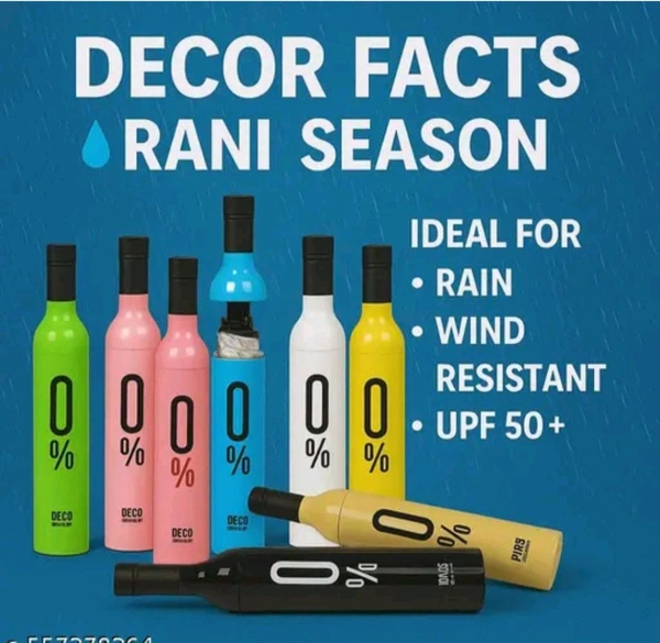 Unique Mini Bottle Umbrella Easy To Carry Usable In Rain And Sun 