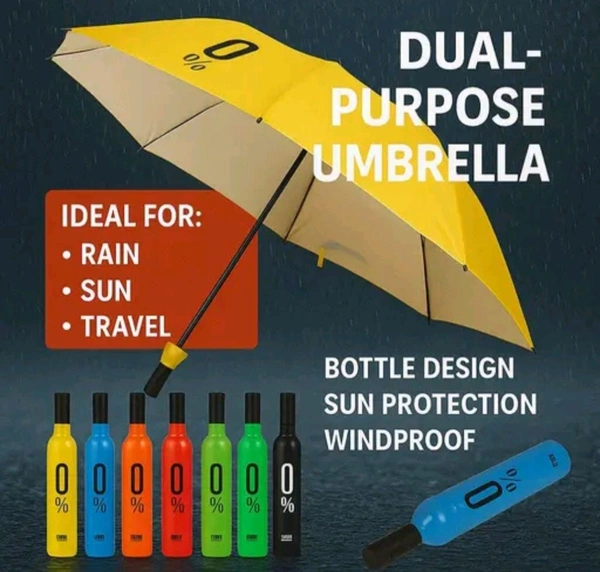 Unique Mini Bottle Umbrella Easy To Carry Usable In Rain And Sun 