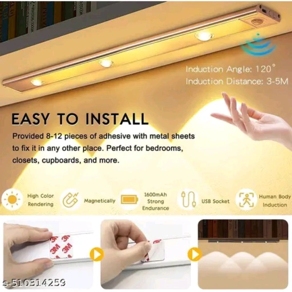 INDIEKA SELECT™ Motion Sensor Under Cabinet LightBrighten your space with intelligence!
This sleek, modern under-cabinet light features motion sensor technology that automatically lights up when you approach. Whether in your kitchen, wardrobe, hallway, or study table — enjoy hands-free illumination that saves energy and adds elegance.
 Features:
