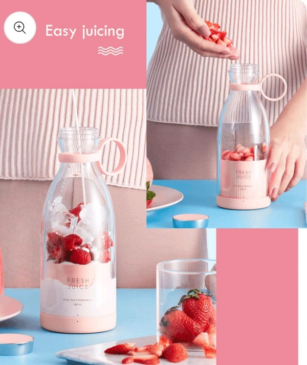 Mini Portable Juicer Blender Imagine the convenience of enjoying fresh juice wherever life takes you! 🥤✨

Mini juicers are your perfect morning companion—just toss in fruits, blend, and you're off! Their lightweight design makes them easy to carry, whether you're heading to work or the gym. 💼🏋️‍♀️ Plus, cleanup is simple with many models featuring removable,Dishwashable,Portable