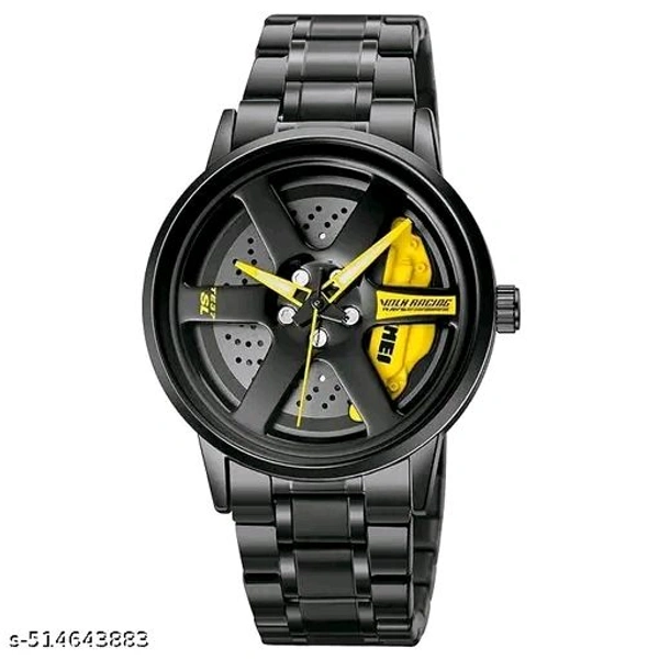 Gyro Spinning Dial Analog Wrist Watch - Red, Free